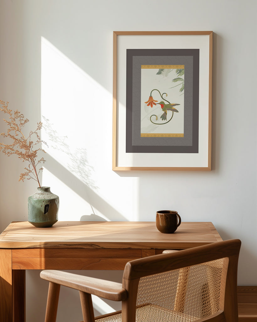 The Inspiration Behind "Native Hummingbird on Japanese Hanging Scroll Wall Art"