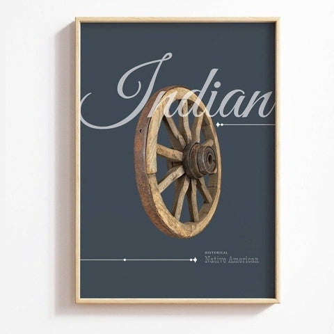 Indian Letter Vintage Wheel Printable Wall Art