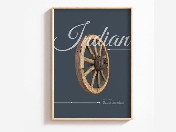 Indian Letter Vintage Wheel Printable Wall Art