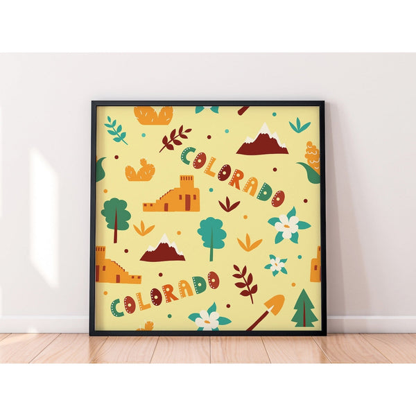 Colorado State with Nature Printable Wall Art