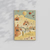 Santa Fe State Map Infused with Native American Artistry Printable Art Wall