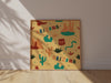 Arizona Desert State Illustrated Map Wall Art